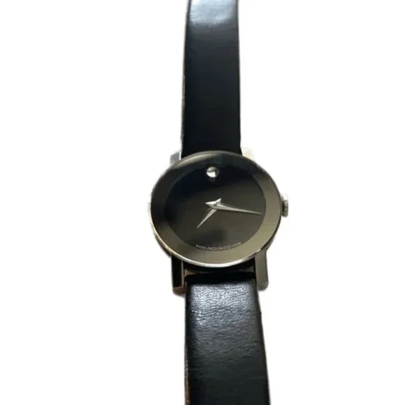Auc Movado Museum sapphire crystal Ceramic steel, h20 Resistant Leather Watch - Picture 3 of 10